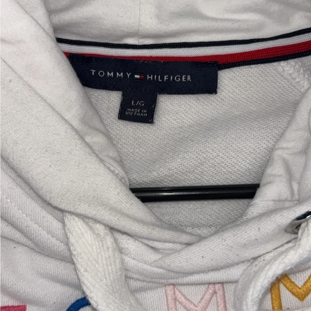Woman’s Tommy Hilfiger White Hoodie with Colorful Embroidery - Picture 3 of 3